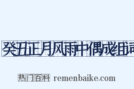 癸丑正月风雨中偶成组词是什么意思的图片